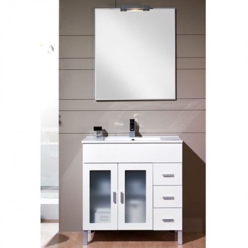 Mueble de baño 80 cm blanco brillo